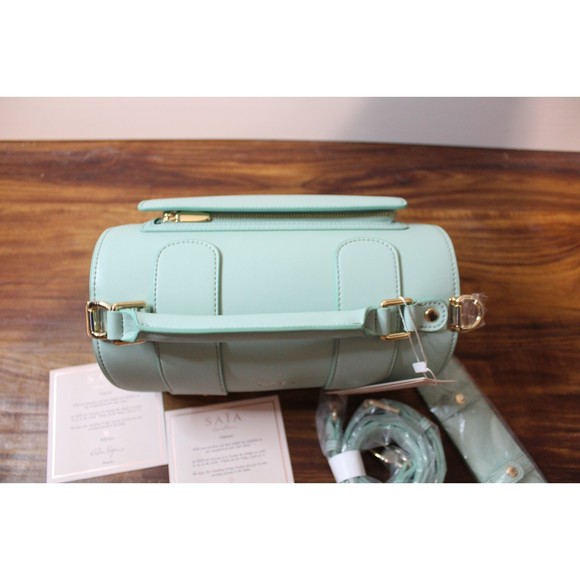 NEW IN BOX Saia London Yoga Mat Purse Carrier Vegan Emmeline Mint Teal - Picture 7 of 8